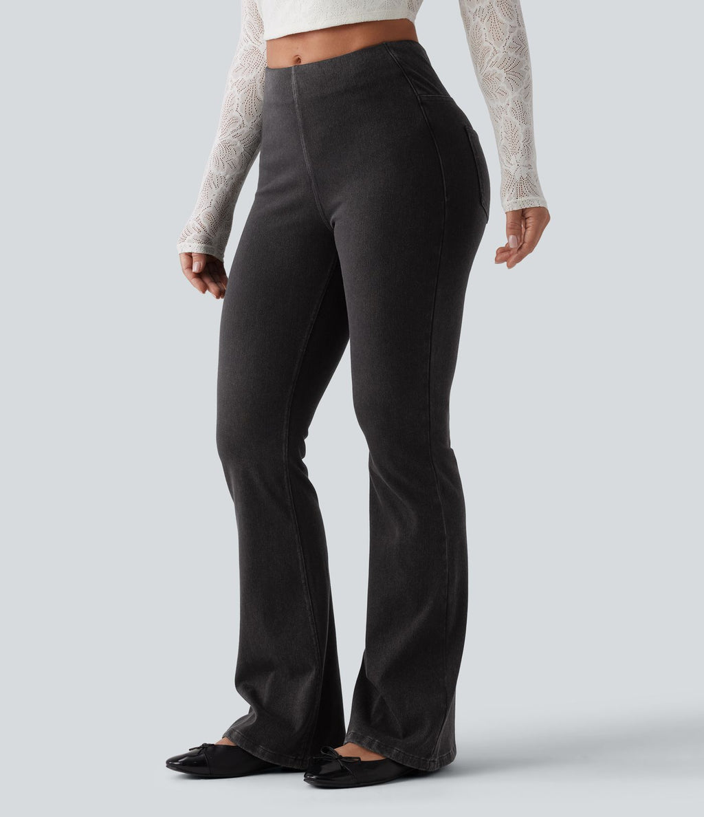 Halara Flex™ Jean évasé casual gainant taille mi-haute avec poches