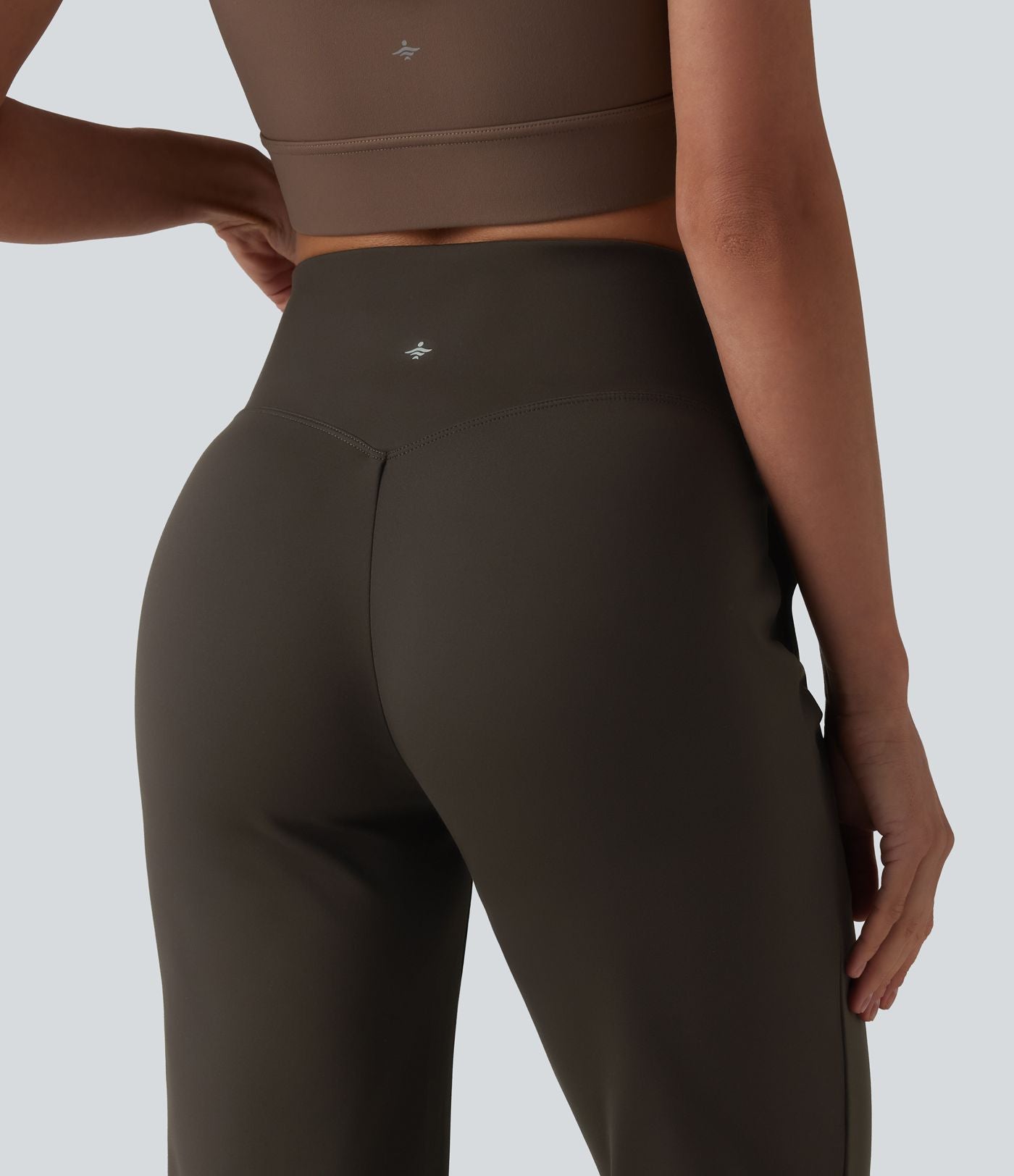 Pantalon bootcut de yoga taille haute croisée avec poches