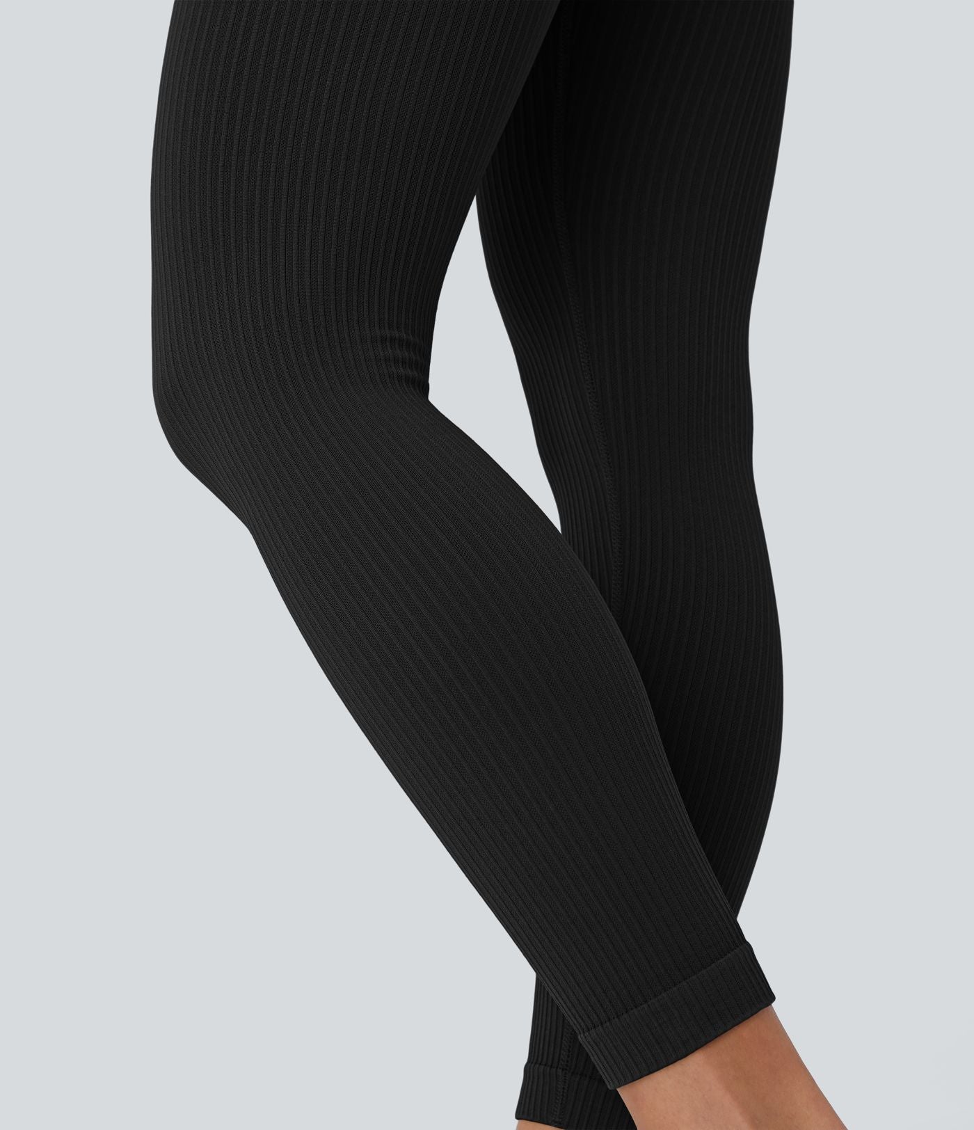Legging yoga 7/8 gainant taille haute côtelé doux sans couture OneForm Seamless Flow