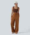 Pantalon casual SpacerTek™ coupe droite taille haute avec cordon de serrage et poches