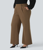 Pantalon tailleur évasé grande taille taille haute Halara Flex™ DayStretch avec poches