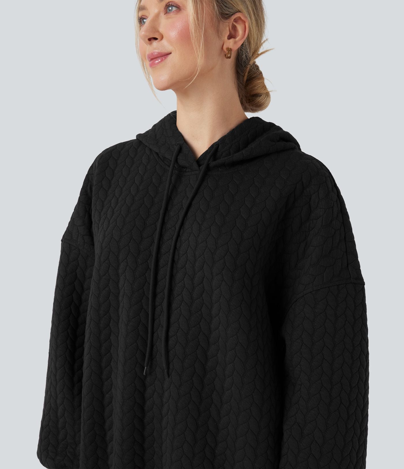 Sweat-shirt à capuche décontracté manches longues coupe décontractée