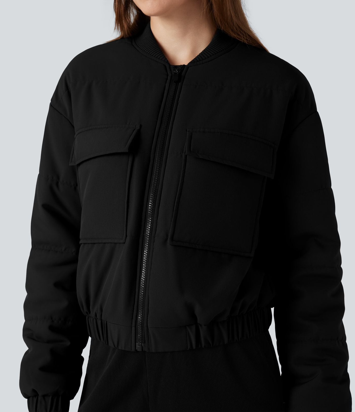 Doudoune bomber zippée avec poches