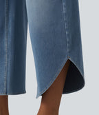 Halara Flex™ Jean large casual taille mi-haute croisée avec ourlet incurvé et poches