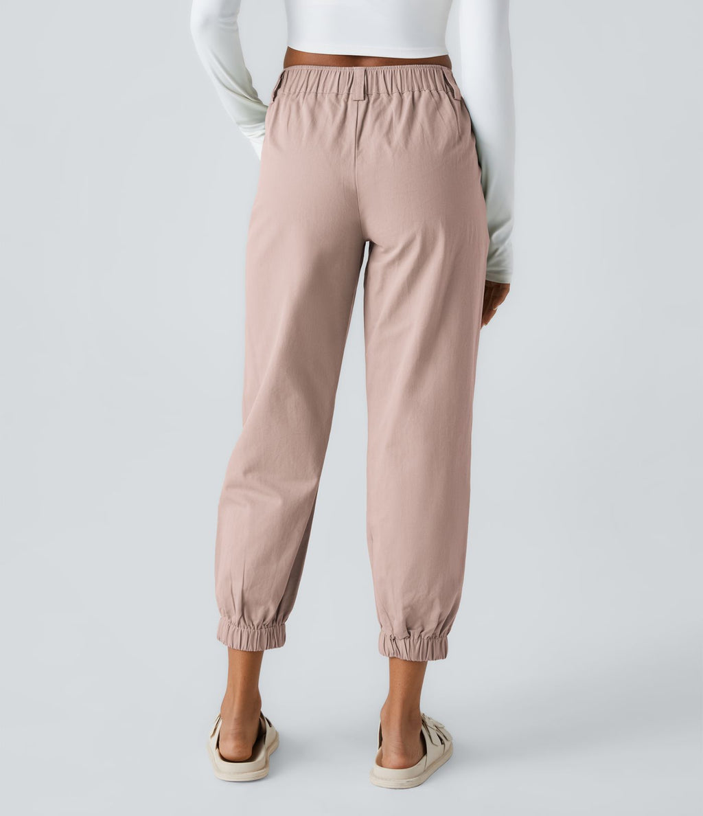 Joggings décontractés à taille mi-haute avec poches