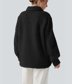 Veste sherpa à col à manches longues avec poches