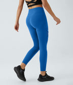 Legging yoga croisé taille haute avec mesh contrastant et boucle décorative DayStretch