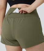 Short 8,8cm Sport Grande Taille 2 en 1 avec Poches Arrière et Poches Latérales Cachées