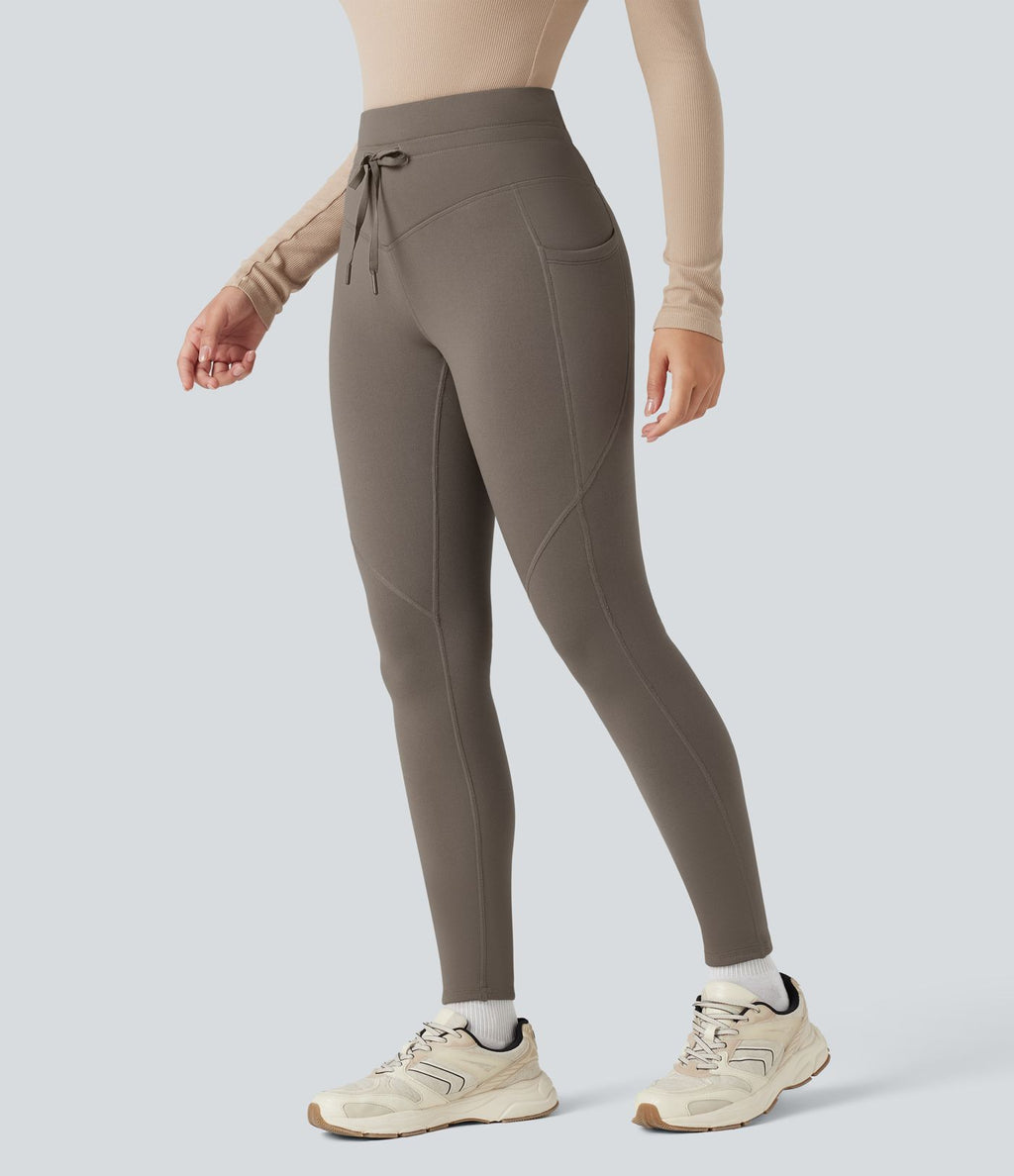 Legging de randonnée polaire 7/8 taille haute avec cordon de serrage et poches