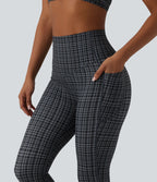 Legging de running Halara UltraSculpt™ gainant taille haute imprimé à carreaux avec poches