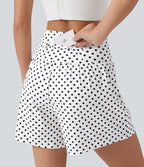 Short de yoga 2-en-1 taille haute 12,5 cm à pois avec poches