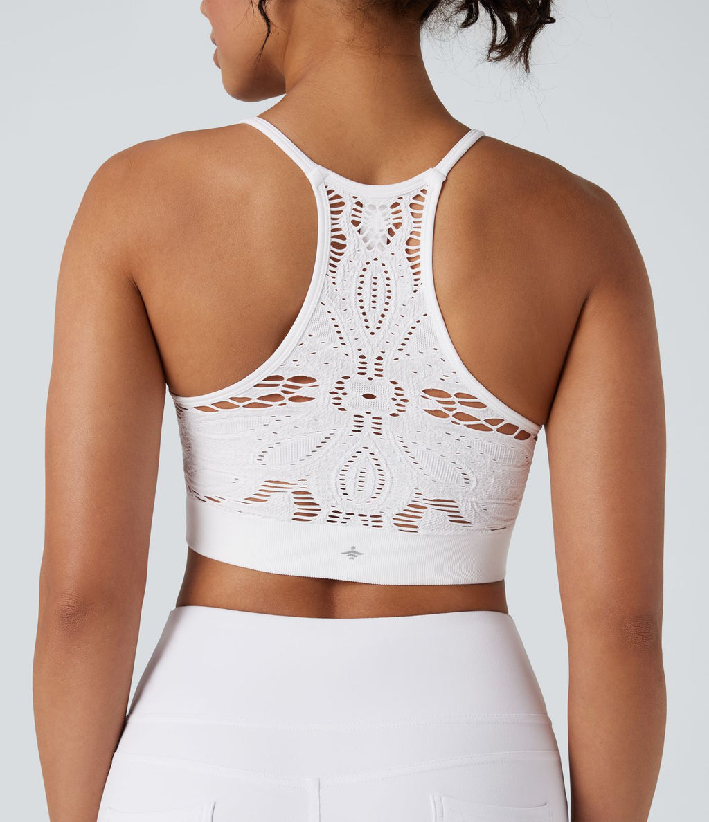 Brassière de sport yoga maintien léger avec découpes sans couture Seamless Flow