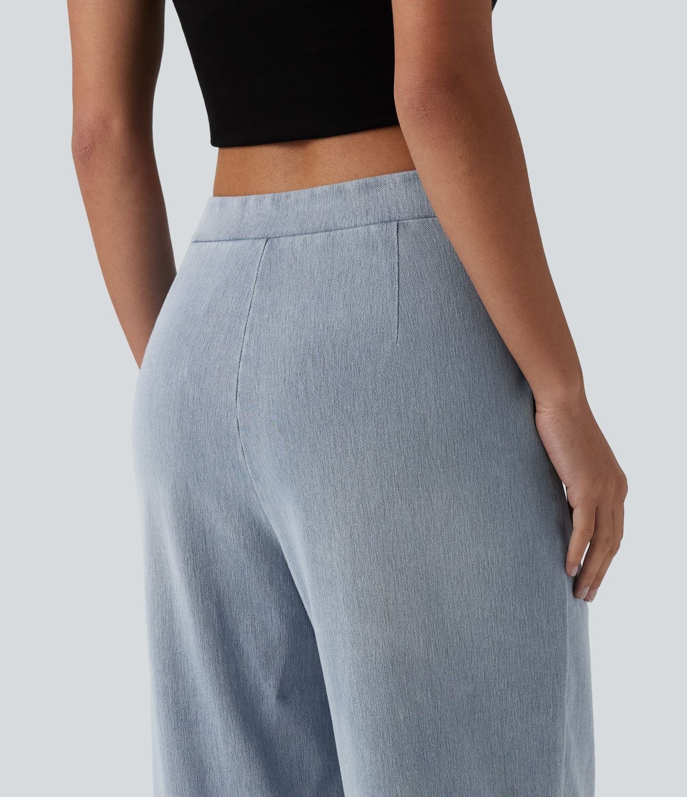 Jean droit Halara Flex™ casual taille mi-haute asymétrique avec poches