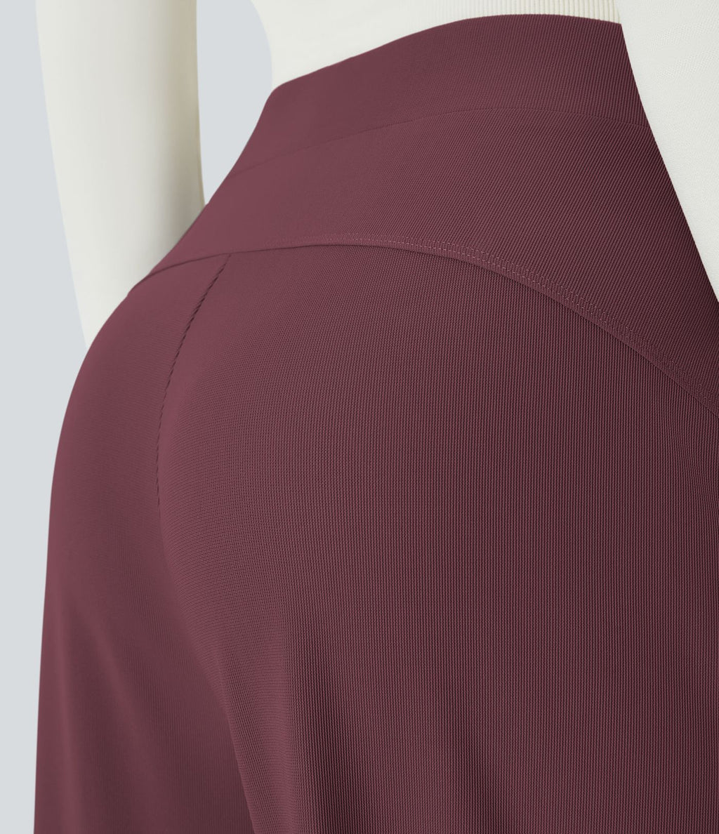 Halara Flex™ Pantalon Tailleur Évasé à Taille Haute Sculptant la Silhouette avec Poches Latérales Micro Waffle