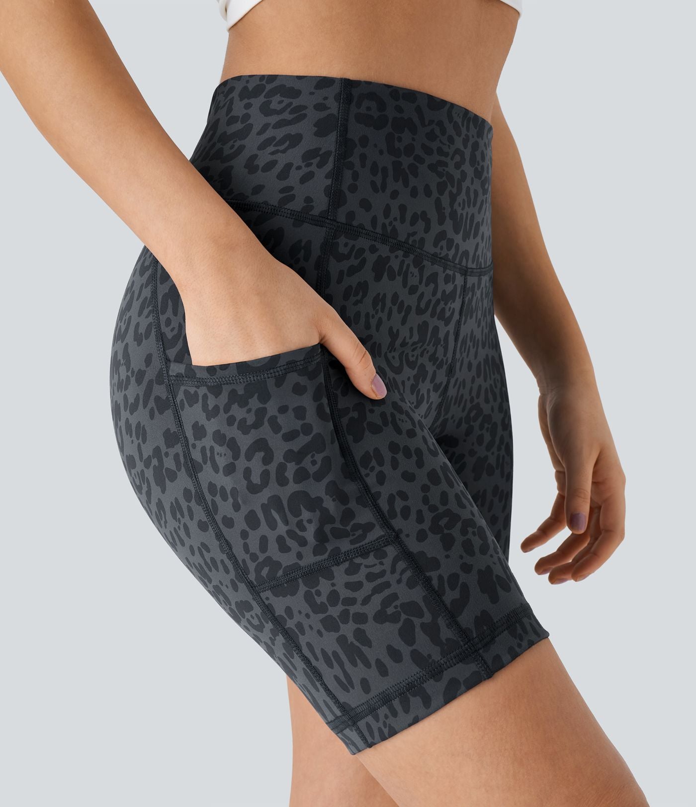 Short Course Biker Yoga Taille Haute avec Poches Latérales