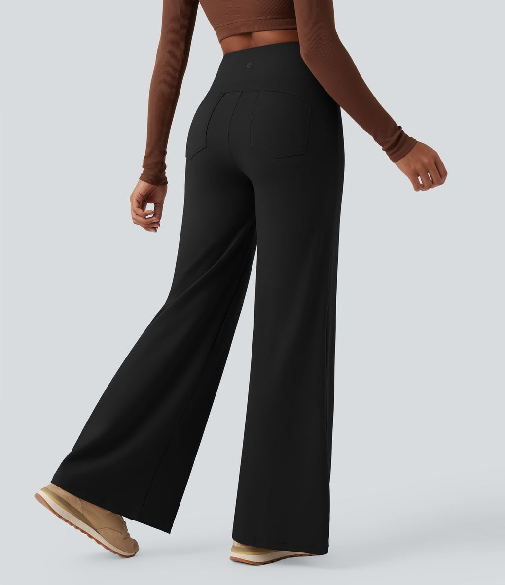 Pantalon yoga large gainant taille haute DayStretch avec poches