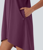 Robe décontractée mini fluide Breezeful™ à dos nageur, poches latérales, ourlet asymétrique et séchage rapide