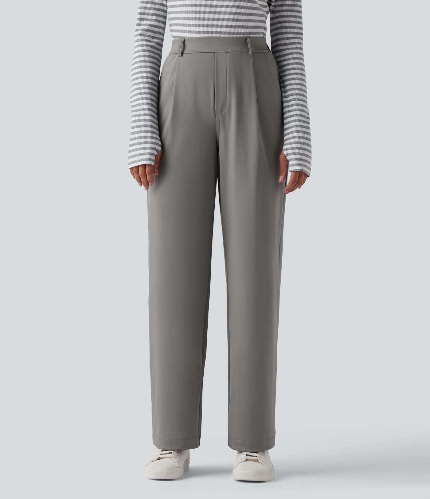 Pantalon tailleur jambes droites slim taille haute Halara Flex™ DayStretch avec poches