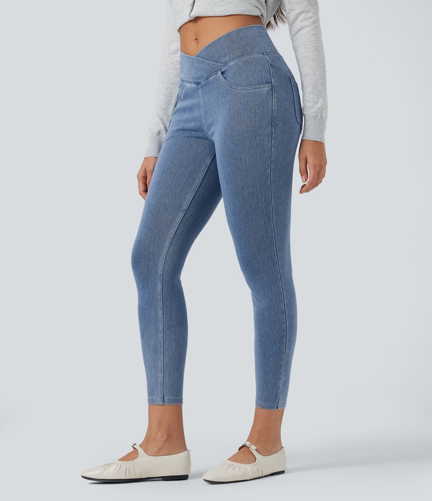 Halara Flex™ Jegging Travail Taille Haute Croisé Poches Multiples Tricot Extensible