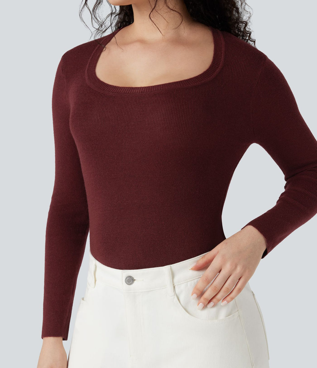 Pull col U manches longues