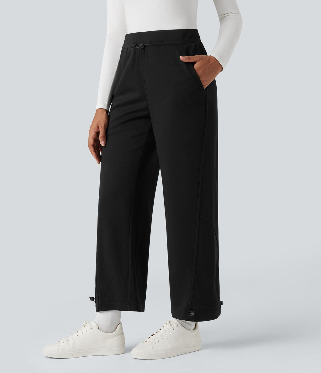Pantalon jogging taille haute avec poches
