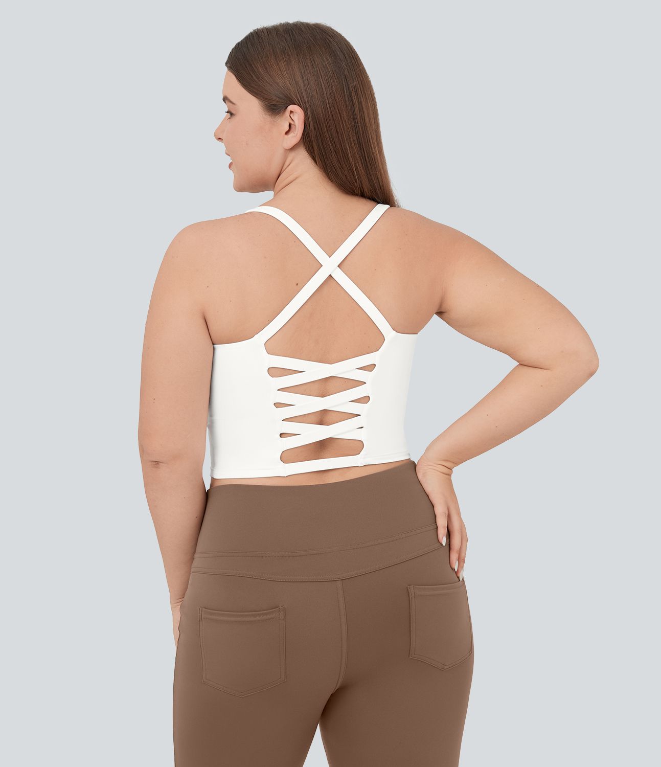Débardeur Yoga Court Dos Nu Croisé Grande Taille