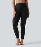 Legging de yoga 7/8 Halara UltraSculpt™ taille haute ventre plat avec empiècements en mesh contrastant et poche