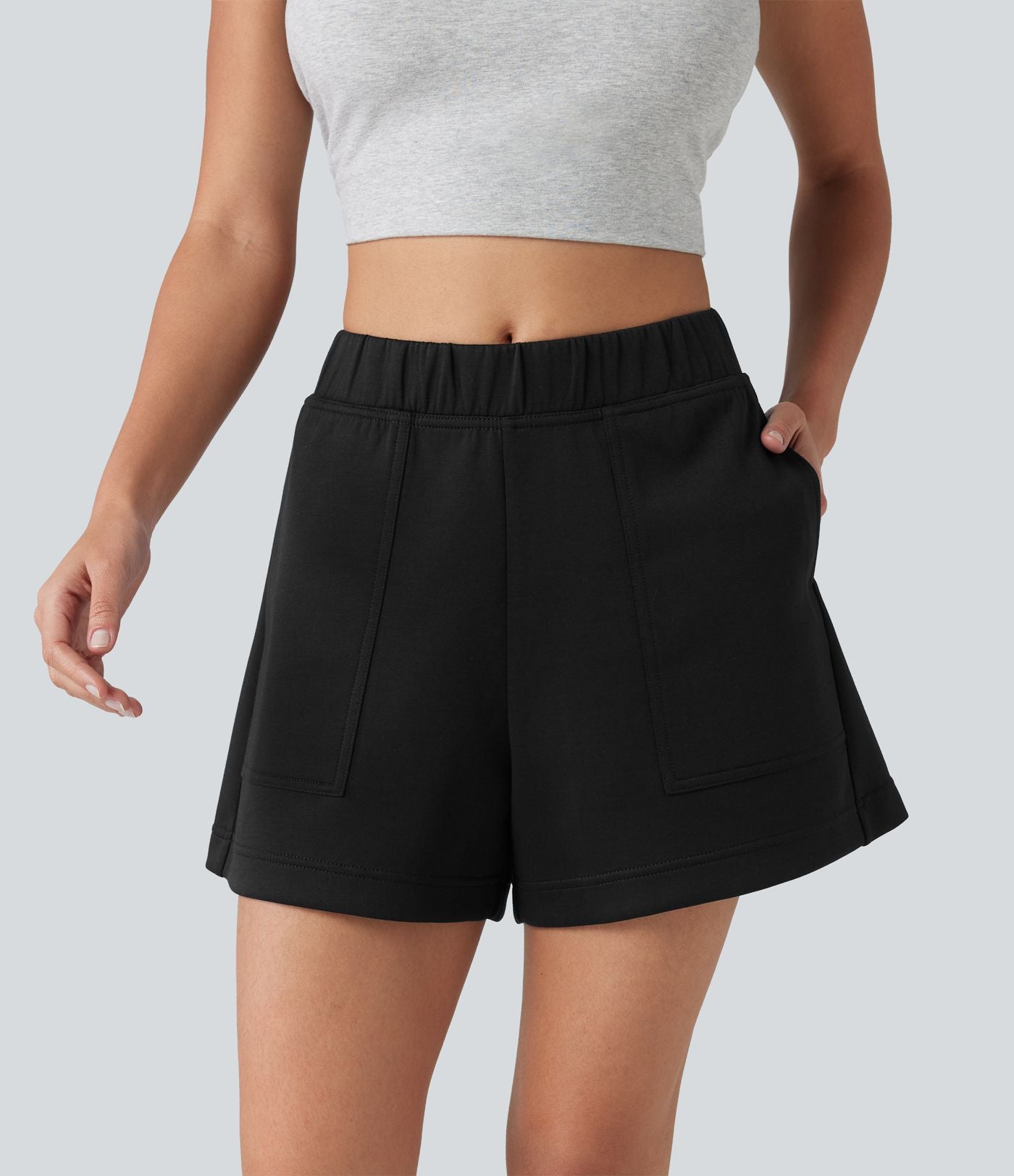 Short de danse taille mi-haute coupe évasée avec poches