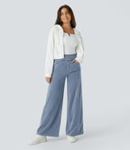 Halara Flex™ Jean Large Travail à Taille Haute Poches Multiples et Tricot Extensible