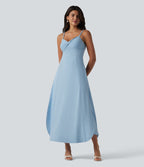 Robe midi à bretelles col V