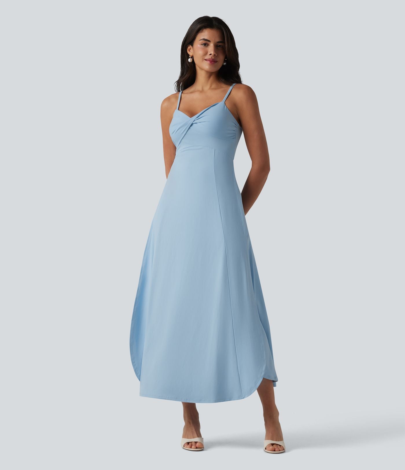 Robe midi à bretelles col V