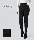 Pantalon tailleur Halara Flex™ skinny chevrons taille haute avec poches