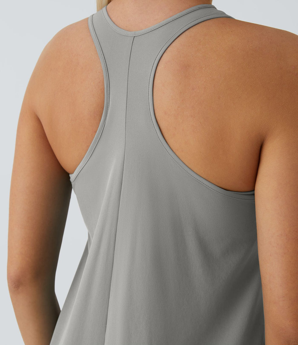 Robe décontractée mi-longue Breezeful™ dos nageur poche latérale fluide asymétrique séchage rapide A-C