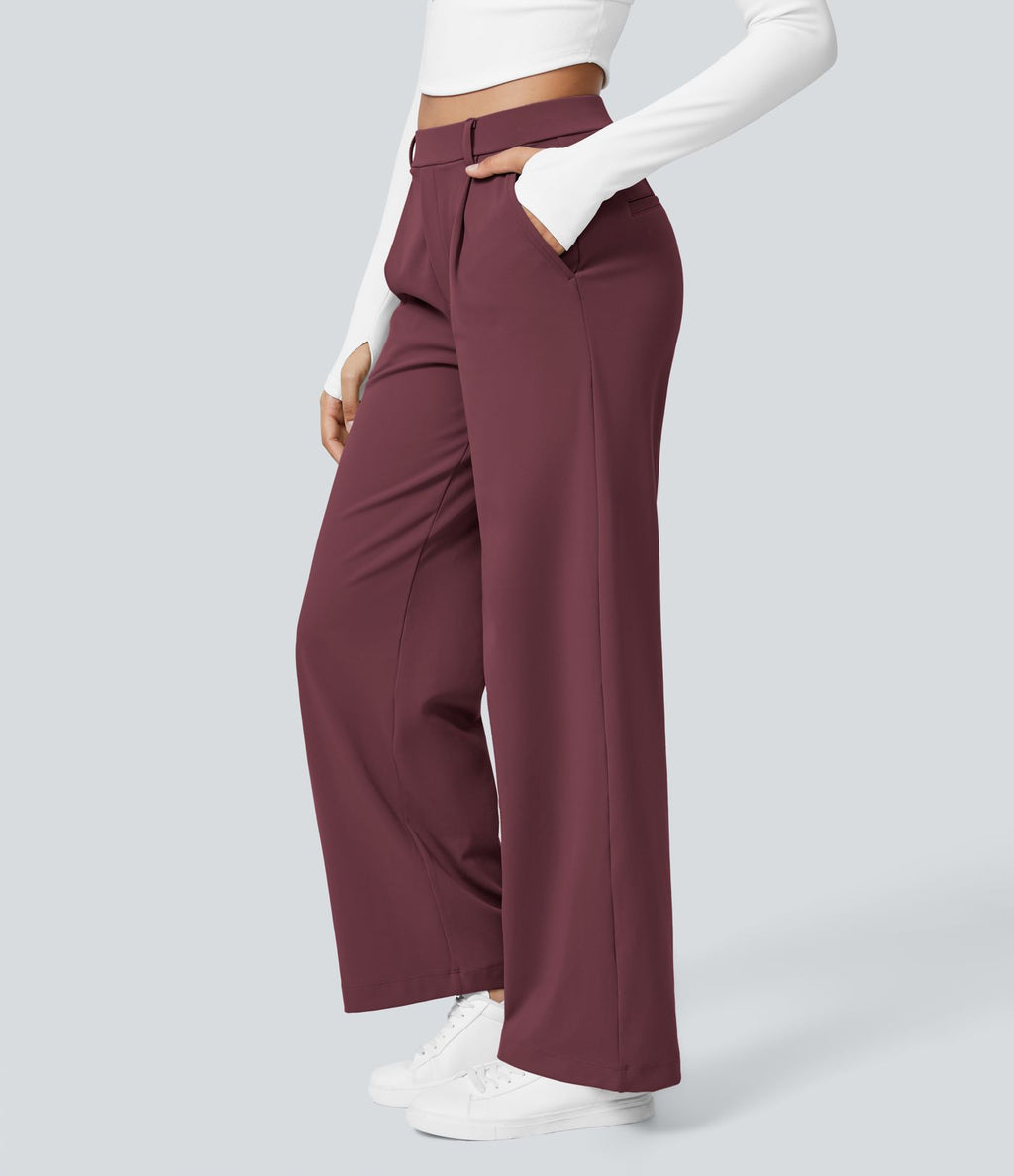 Pantalon tailleur Halara Flex™ DayStretch coupe droite taille haute avec poches