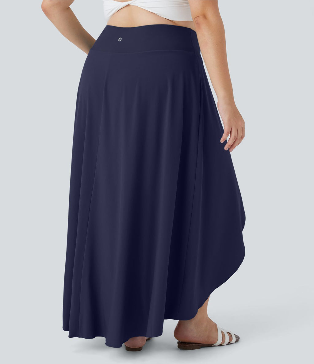 Breezeful™ Taille Haute à Volants 2 en1 Fluide Sèchement Rapide Quotidien Causal Grande Taille