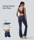 Combinaison d'entraînement Halara UltraSculpt™ gainante évasée avec coussinets fixes et poches - Édition Easy Peasy