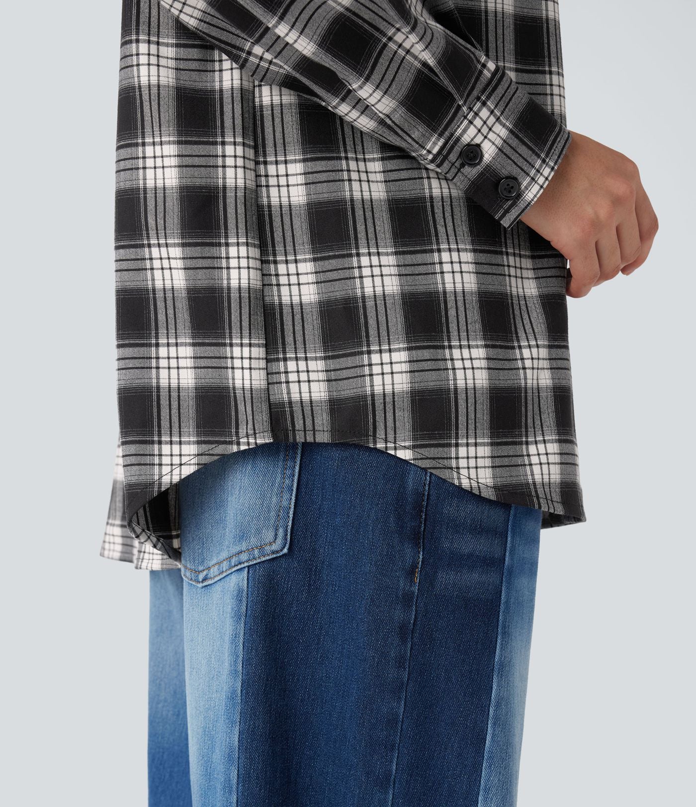Chemise à carreaux coupe décontractée avec poche