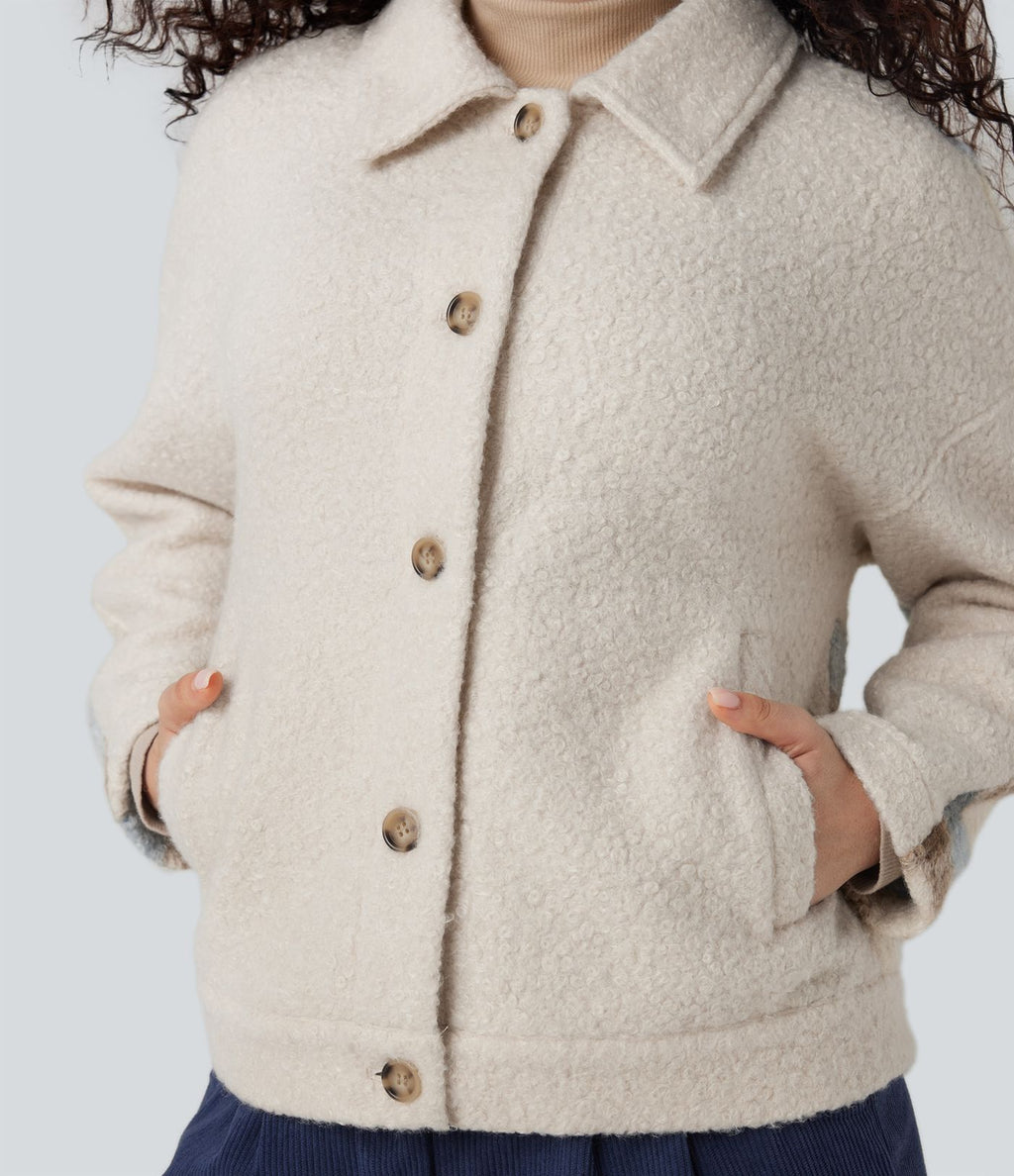 Veste sherpa col tailleur manches longues