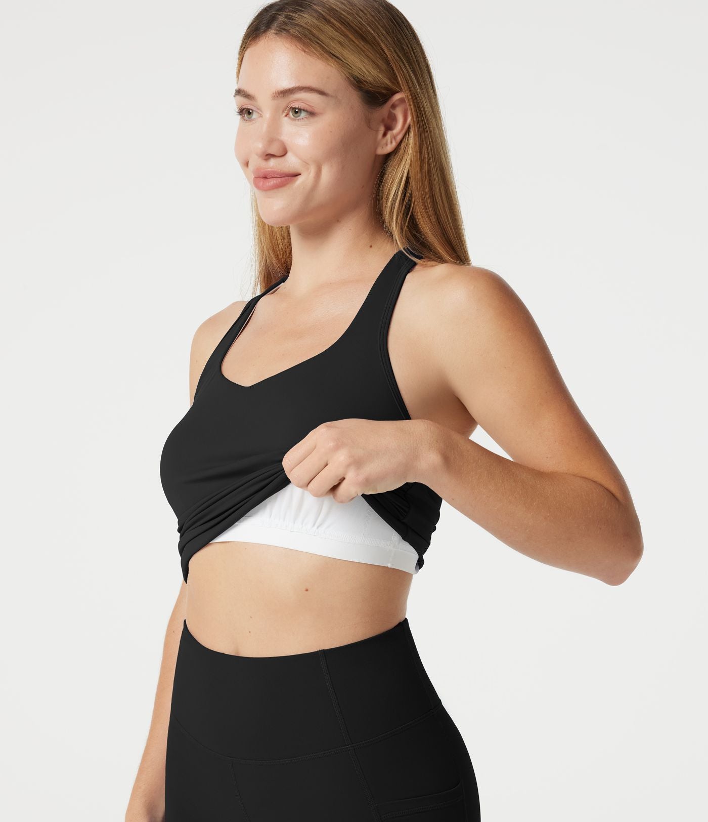 Débardeur SoftlyZero™ Airy décontracté col cœur dos nu froncé brassière intégrée effet frais InstantCool