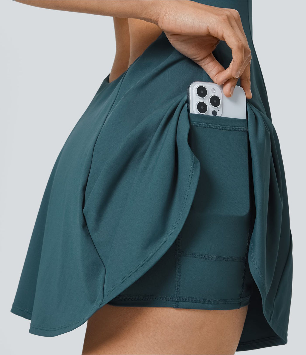 Softlyzero™ QuickDry Robe Sport de Tennis Mini 2-en-1 à Dos Nu avec Découpe et Poches
