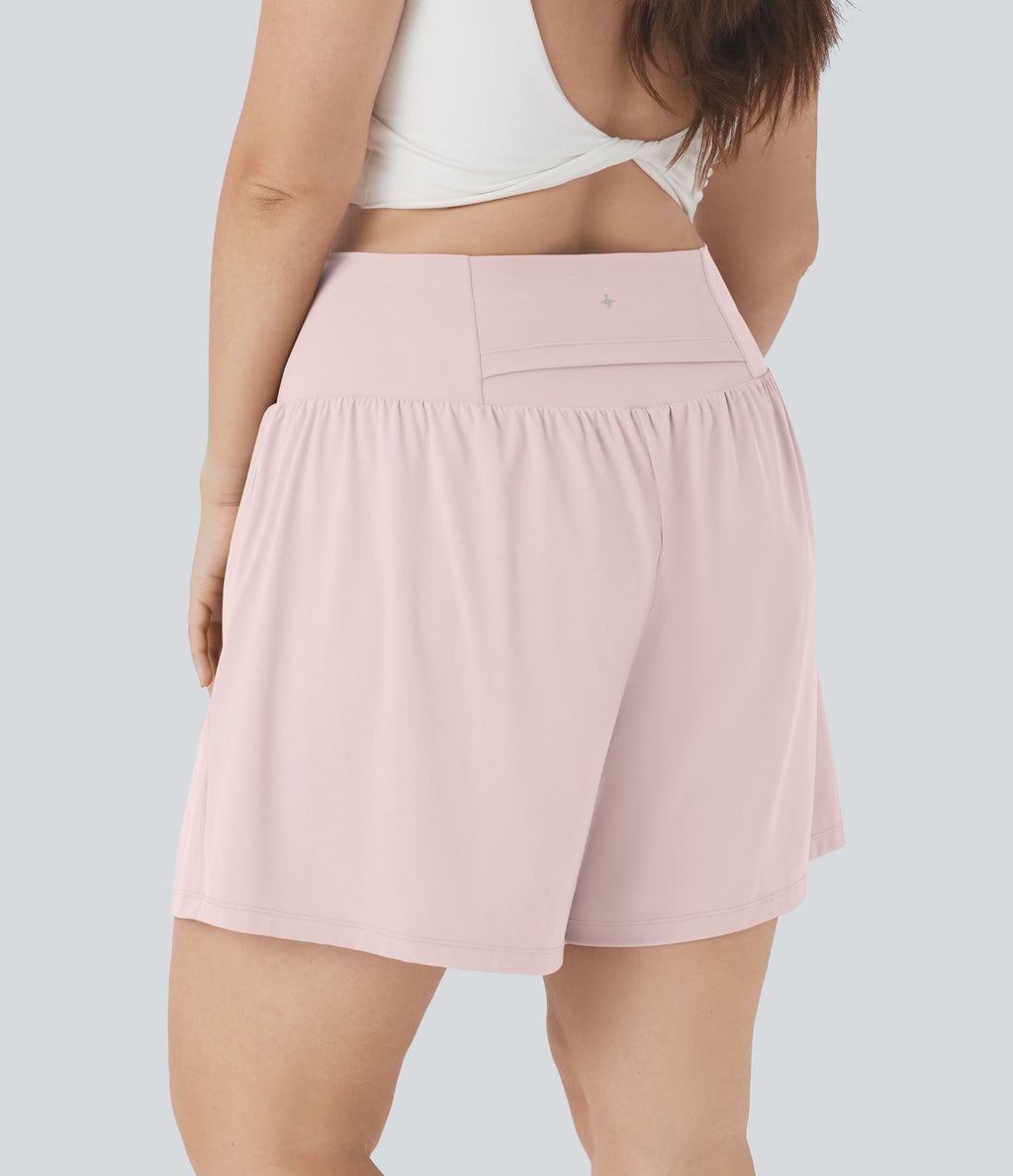 Short tailleur 2-en-1 Cool Touch yoga taille très haute Softlyzero™ Airy grande taille 17,5 cm avec poches