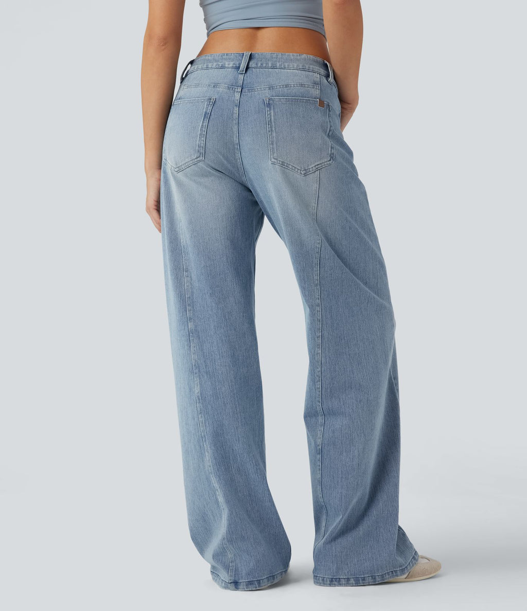 Jean décontracté Halara Flex™ jambe large taille basse avec poches