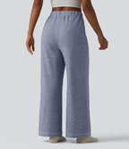 Pantalon ample taille haute avec cordon de serrage et poches
