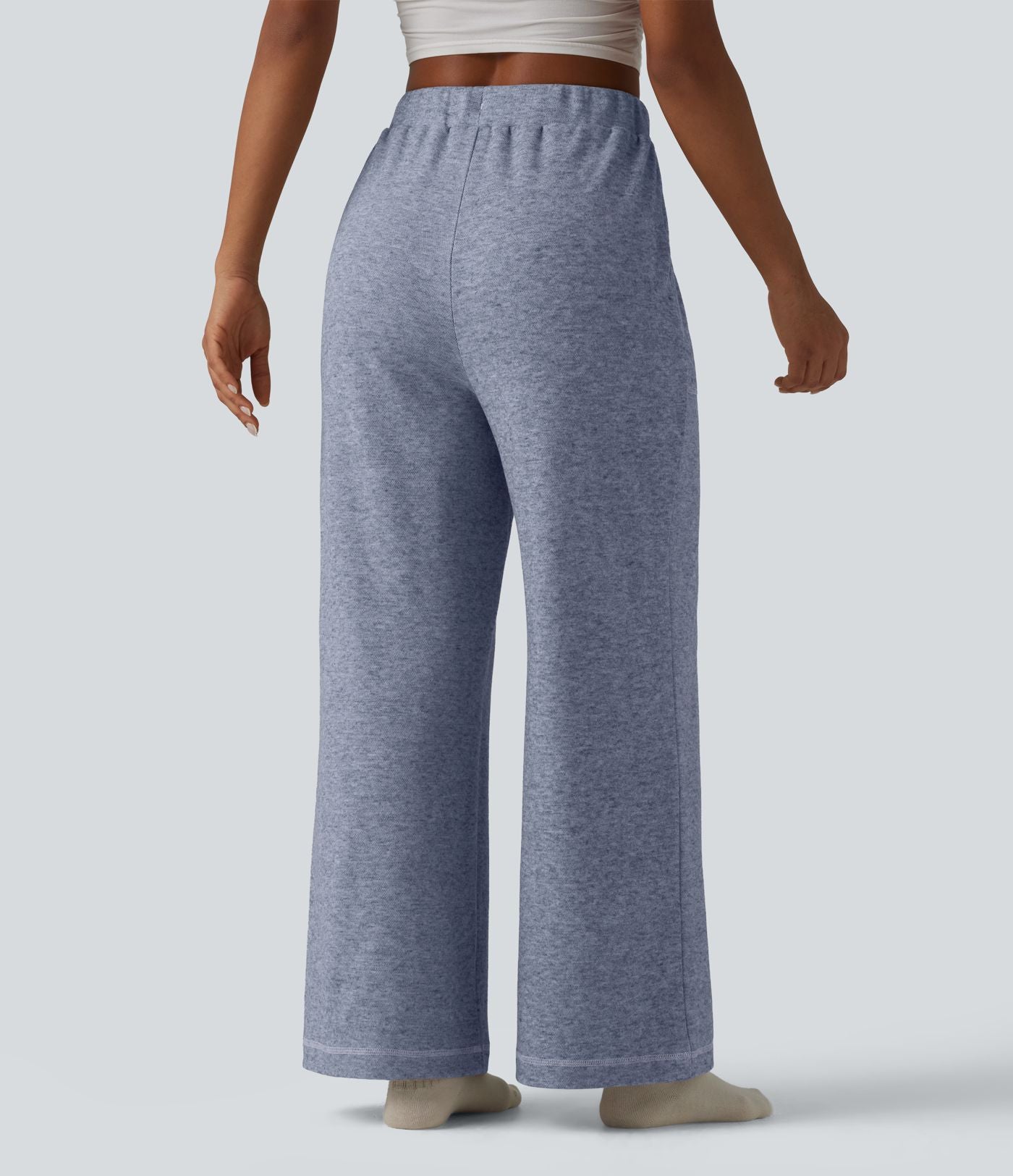 Pantalon ample taille haute avec cordon de serrage et poches