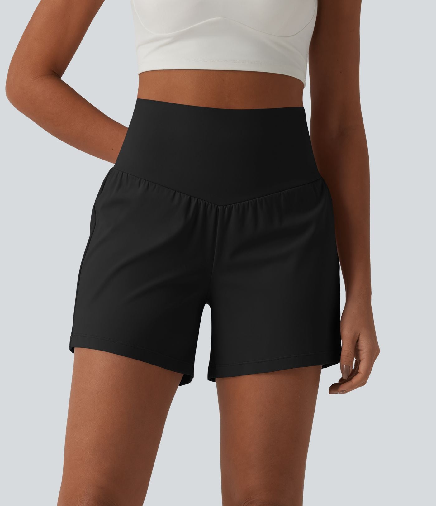 Short de yoga SoftlyZero™ Airy 2-en-1 gainant taille très haute à effet frais InstantCool avec poches, 12,5 cm