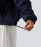 Veste polaire randonnée réversible col montant fermeture éclair manches longues avec poches (Deux looks en un)