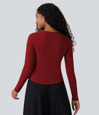 Haut manches longues col rond, effet sparkle