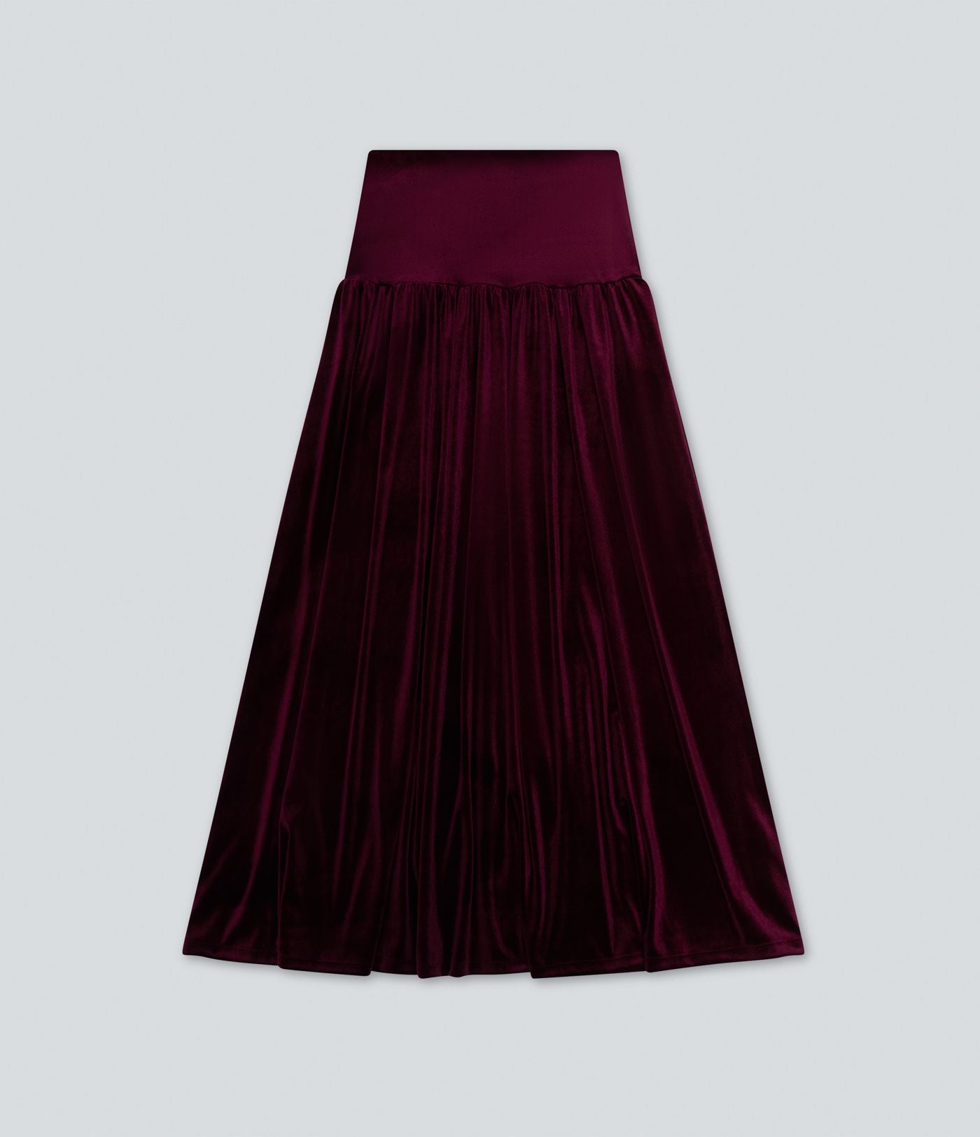 Jupe longue casual trapèze velours taille haute
