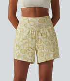 Short taille haute 2 en 1 à motif coquillage 12,5 cm avec poches
