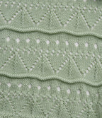 Gilet station balnéaire crochet col V manches courtes ourlet festonné